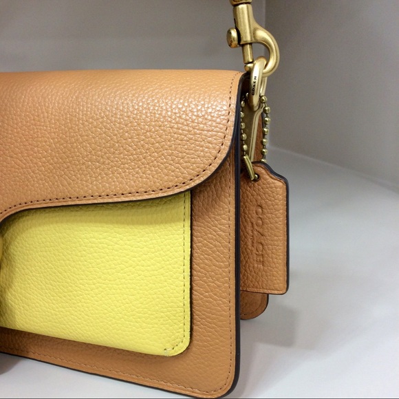 Authentic NWT Coach Tabby 26 Shoulder Bag Crossbody Colorblock Natural Yellow - Picture 6 of 17